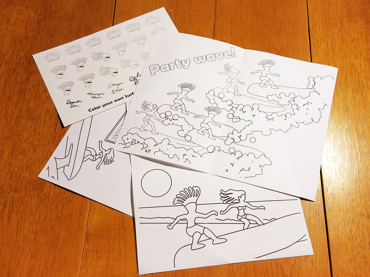Surfer Dudes - Coloring and Sticker Book