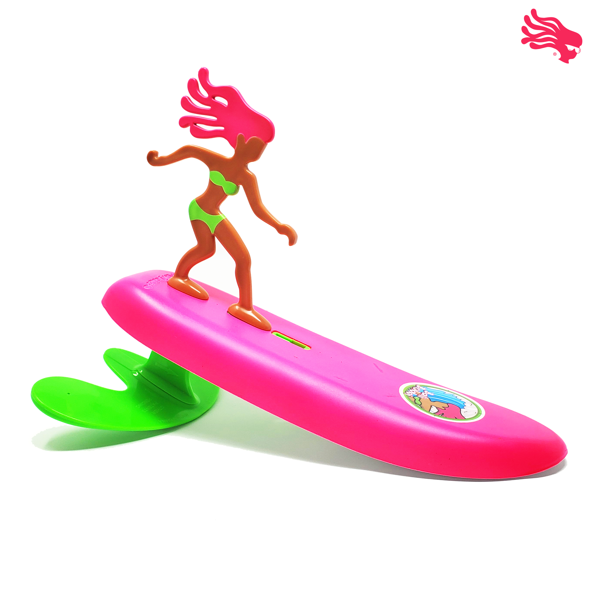 Surfer toy top for ocean